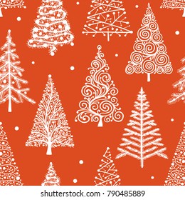 Christmas trees, seamless pattern for your design