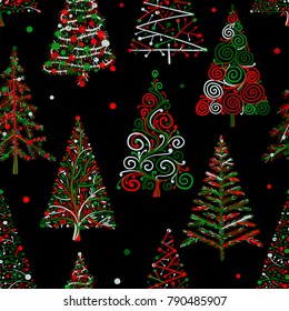 Christmas trees, seamless pattern for your design