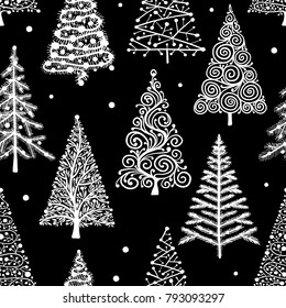 Christmas trees, seamless pattern for your design