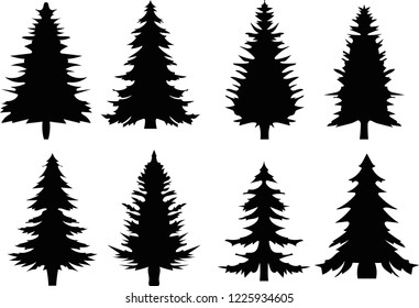 Simple Pine Trees Silhouette Images Stock Photos Vectors Shutterstock