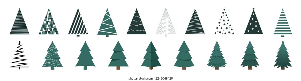Weihnachtsbäume stehen. Modernes Flachdesign.