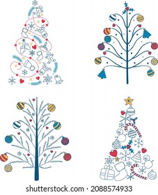 CHRISTMAS TREES SIMPLE COLLECTION VECTOR GRAPHIC EPS10