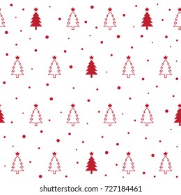 Christmas trees with snow. Seamless pattern