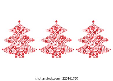 Christmas trees with snowflakes