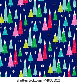 christmas trees and snowflakes
