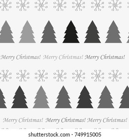  Christmas trees and snowflakes seamless vector