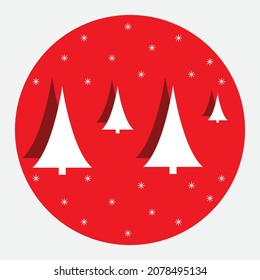 Christmas trees with snowflakes, vector illustration. Christmas concept icon.