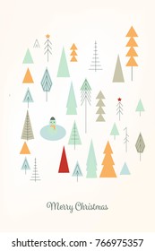 Christmas trees. Stock vector.
