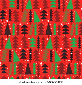 Christmas trees with stripes seamless pattern 