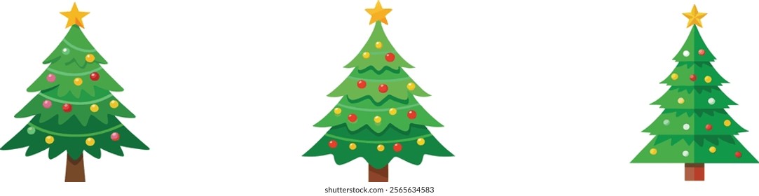 Christmas trees vector art work.