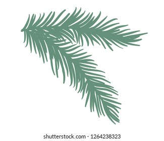 Christmas tree's vector brunch. New year tree.