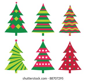 Christmas trees vector collection