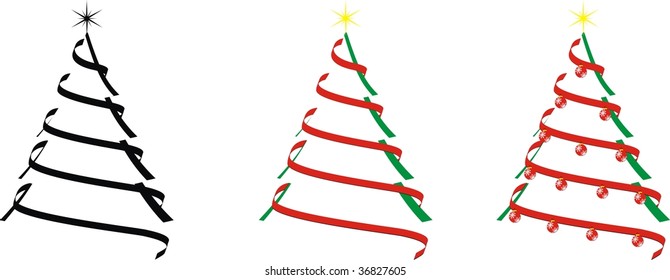 christmas trees in vector format easy to edit