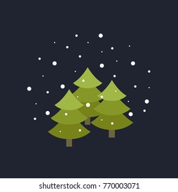 Christmas trees vector icon