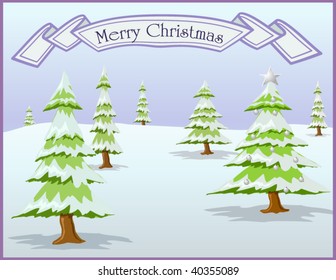 Christmas Trees - vector illustration