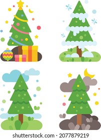 Weihnachtsbäume, Vektorgrafik für Hintergrund, Einladung, Postkarte 