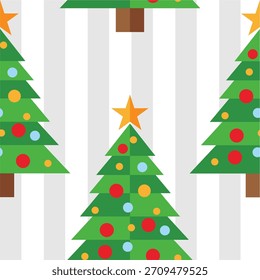 Ilustración vectorial de árboles de Navidad sobre fondo blanco.