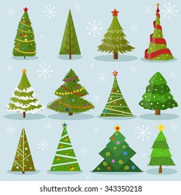 Christmas Trees vector image design set for you illustration, design, postcards, labels, stickers and other creative needs. 