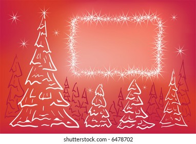christmas trees vector with place for caption