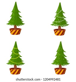 Christmas trees vector set