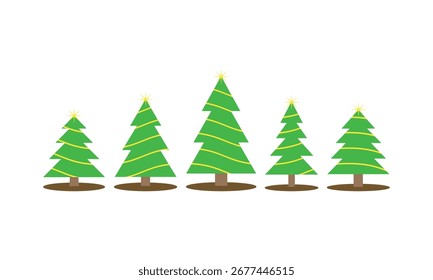 Weihnachtsbäume Vektor Set - Weihnachtsdekoration Illustration