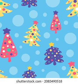 Christmas trees wallpaper seamless winter pattern