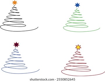 Christmas Trees with a White Background