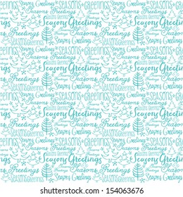 Christmas trees and words seamless vector background