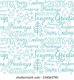 Christmas trees and words seamless vector background