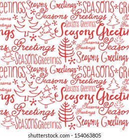 Christmas trees and words seamless vector background