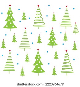 Weihnachtsbäume zum Verpacken von Papier.