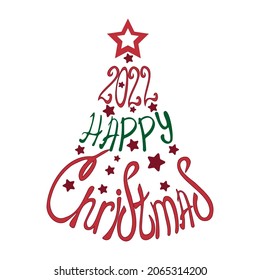 Christmas trees written by the text composed of holiday words