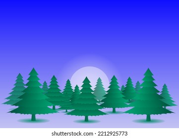Christmas trees,fantastic background,vector illustration,eps 10