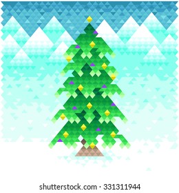 Christmas tree.Simple christmas tree background.