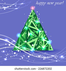 Christmas tree.Vector greeting card
