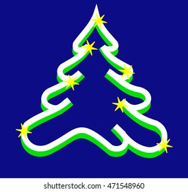 Christmas tree,vector,green tree on the blue background,