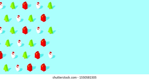 Christmas trendy decoration background. winter holiday pattern