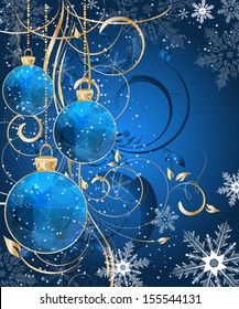 Christmas triangle pattern ball decorate card vector illustration