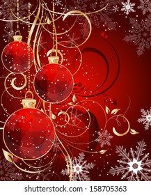 Christmas triangle pattern ball decorate card vector illustration