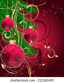 Christmas triangle pattern ball decorate card vector illustration