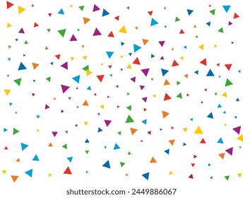 Navidades Confeti triangular. Fondo de confeti de brillo de arco iris claro. Textura festiva de colores.