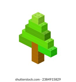 Christmas triangular tree on white background. Vector