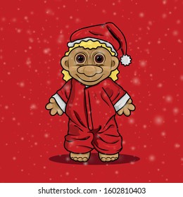 Christmas Troll-Santa made in vector