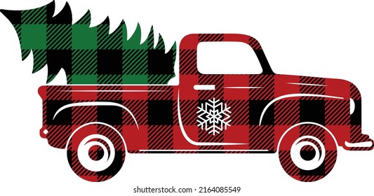 Christmas Truck Isolated Vector Design