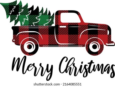 Christmas truck Isolated vector design