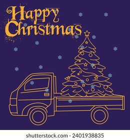 Christmas trucks carrying Christmas trees to welcome December 25th