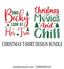  christmas t-shirt design bundle  holiday, merry christmas, santa, christmas, typography, illustration, vector