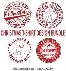 christmas t-shirt design bundle  merry christmas, santa, christmas, typography, illustration, vector
