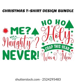 Christmas t-shirt design bundle typography, illustration, vector, winter, merry December 
