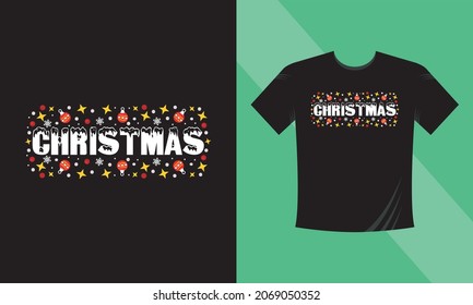 Christmas Tshirt design Collection. Christmas Floral Typography Vector illustration isolated on white background. For Tshirts, mugs, baby prints and decoration.